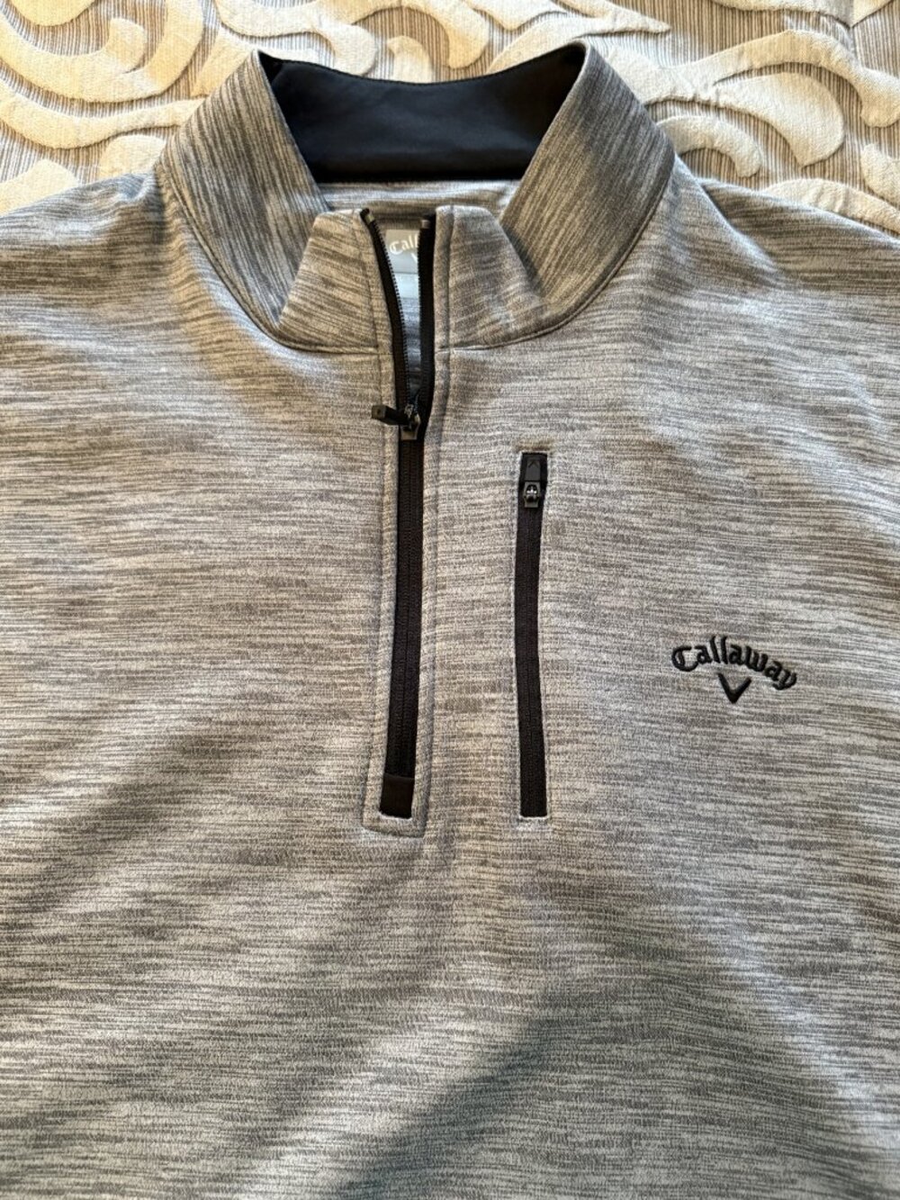 Callaway Mens Heathered Gray 1/4 Zip Golf Pullover Stretch Size XXL Lightweight